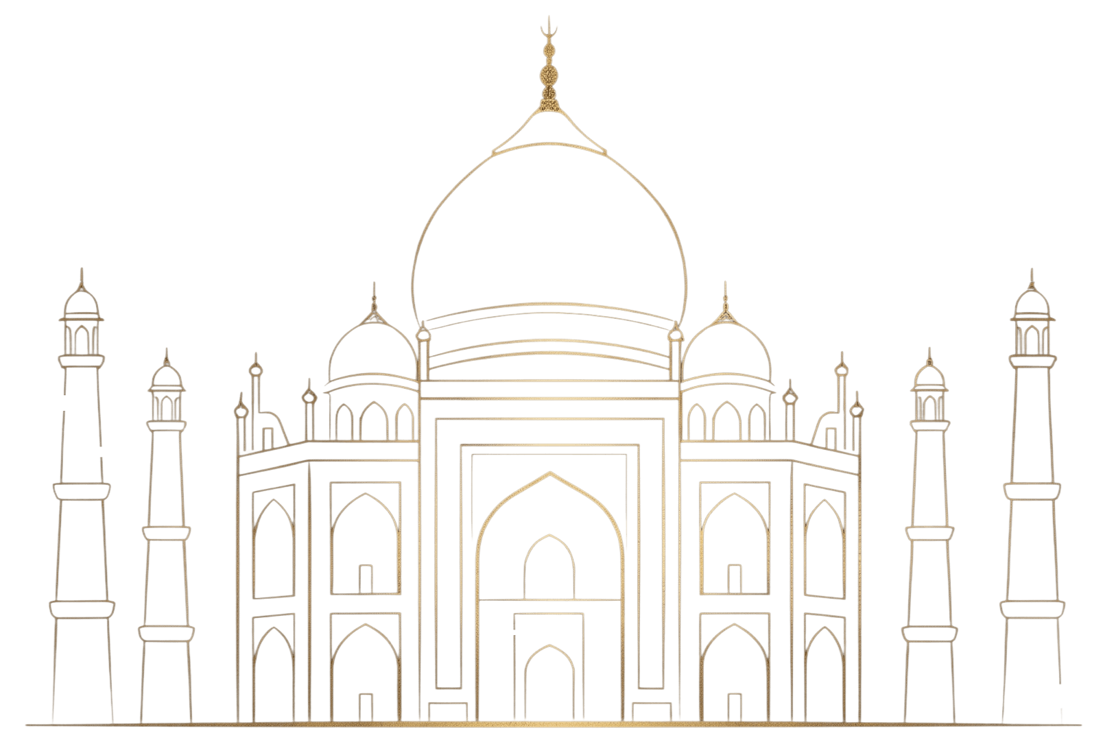 Taj Mahal Line Art